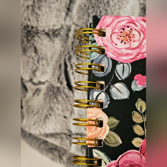 Black & Pink Floral Notebook with sticker sheet, by Clementine Paper Inc. - Picture 6 of 6